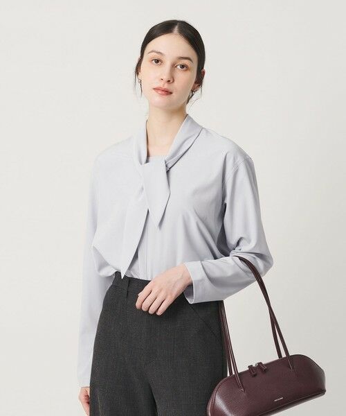 BEAUTY&YOUTH UNITED ARROWS / ビューティー&ユース ユナイテッドアローズ シャツ・ブラウス | 【WEB限定 Wardrobe DAILY MINIMAL】スカーフ ボウタイブラウス ウォッシャブル（LT.BLUE）
