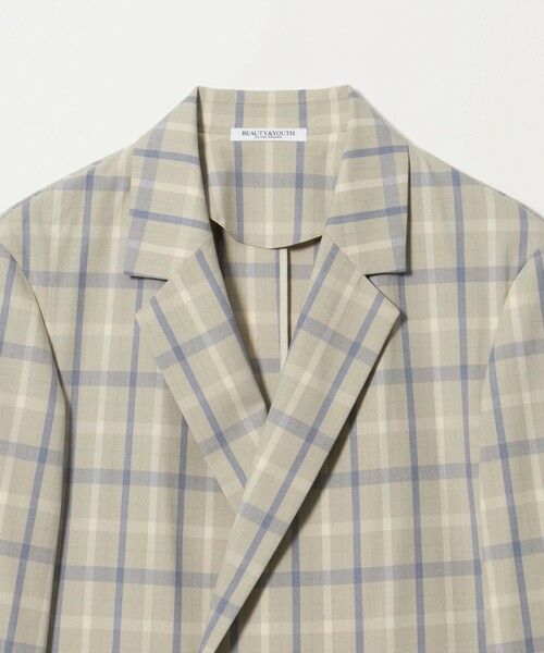 BEAUTY&YOUTH UNITED ARROWS / ビューティー&ユース ユナイテッドアローズ テーラードジャケット | ポリエステルブレンド チェック ライトジャケット | 詳細1