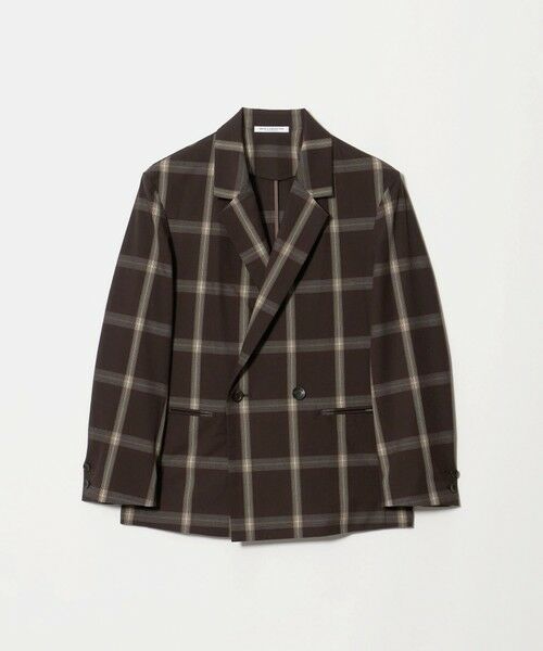 BEAUTY&YOUTH UNITED ARROWS / ビューティー&ユース ユナイテッドアローズ テーラードジャケット | ポリエステルブレンド チェック ライトジャケット（DK.BROWN）