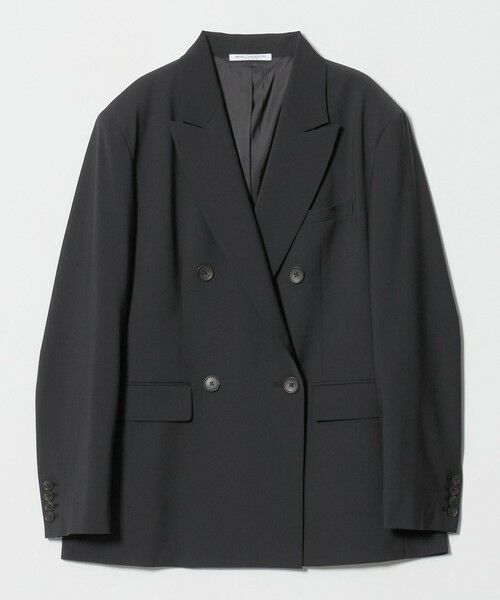 BEAUTY&YOUTH UNITED ARROWS / ビューティー&ユース ユナイテッドアローズ テーラードジャケット | 毛ポリエステルブレンド トロピカル ダブルジャケット（BLACK）