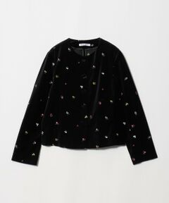 BEAUTY&YOUTH UNITED ARROWS / ビューティー&ユース ユナイテッドアローズ ノーカラージャケット | ベロア エンブロイダリー ノーカラージャケット