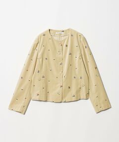 BEAUTY&YOUTH UNITED ARROWS / ビューティー&ユース ユナイテッドアローズ ノーカラージャケット | ベロア エンブロイダリー ノーカラージャケット