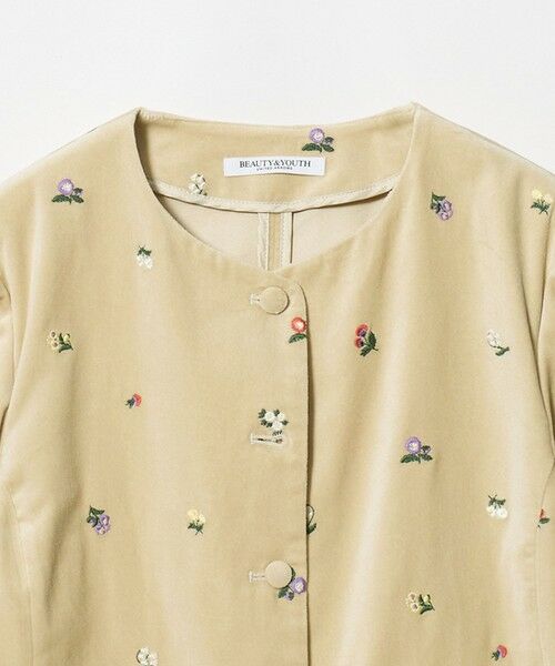BEAUTY&YOUTH UNITED ARROWS / ビューティー&ユース ユナイテッドアローズ ノーカラージャケット | ベロア エンブロイダリー ノーカラージャケット | 詳細5