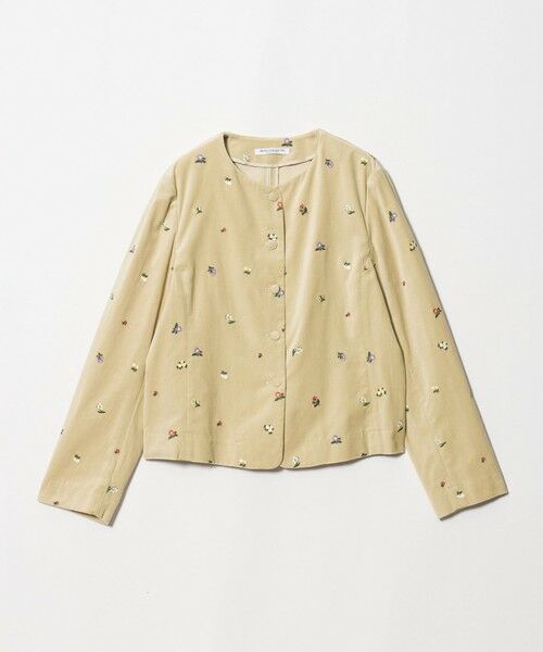 BEAUTY&YOUTH UNITED ARROWS / ビューティー&ユース ユナイテッドアローズ ノーカラージャケット | ベロア エンブロイダリー ノーカラージャケット（NATURAL）