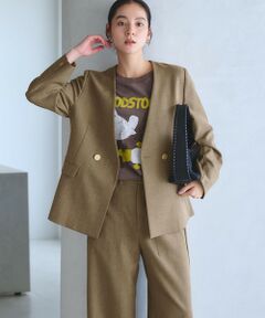 BEAUTY&YOUTH UNITED ARROWS / ビューティー&ユース ユナイテッドアローズ ノーカラージャケット | 【WEB限定 Wardrobe DAILY MINIMAL】メランジ ダブルノーカラージャケット ウォッシャブル