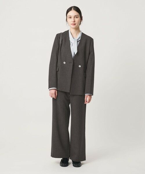 BEAUTY&YOUTH UNITED ARROWS / ビューティー&ユース ユナイテッドアローズ ノーカラージャケット | 【WEB限定 Wardrobe DAILY MINIMAL】メランジ ダブルノーカラージャケット ウォッシャブル | 詳細12