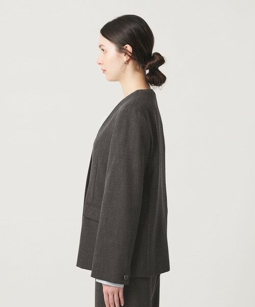 BEAUTY&YOUTH UNITED ARROWS / ビューティー&ユース ユナイテッドアローズ ノーカラージャケット | 【WEB限定 Wardrobe DAILY MINIMAL】メランジ ダブルノーカラージャケット ウォッシャブル | 詳細15