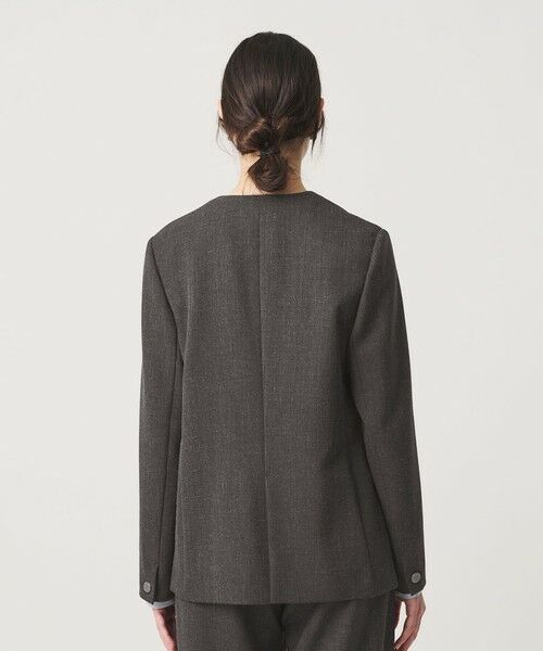 BEAUTY&YOUTH UNITED ARROWS / ビューティー&ユース ユナイテッドアローズ ノーカラージャケット | 【WEB限定 Wardrobe DAILY MINIMAL】メランジ ダブルノーカラージャケット ウォッシャブル | 詳細16