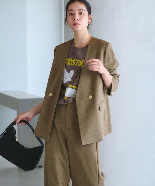 BEAUTY&YOUTH UNITED ARROWS / ビューティー&ユース ユナイテッドアローズ ノーカラージャケット | 【WEB限定 Wardrobe DAILY MINIMAL】メランジ ダブルノーカラージャケット ウォッシャブル | 詳細24