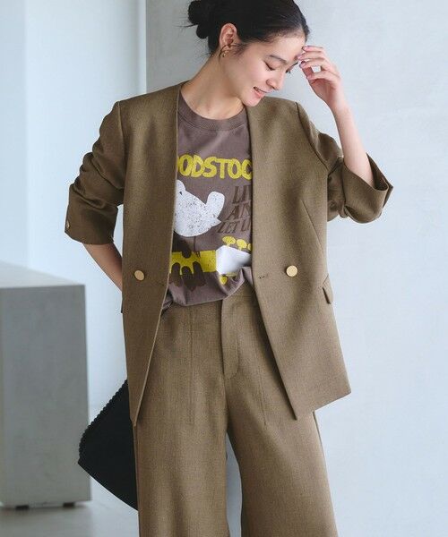 BEAUTY&YOUTH UNITED ARROWS / ビューティー&ユース ユナイテッドアローズ ノーカラージャケット | 【WEB限定 Wardrobe DAILY MINIMAL】メランジ ダブルノーカラージャケット ウォッシャブル | 詳細25
