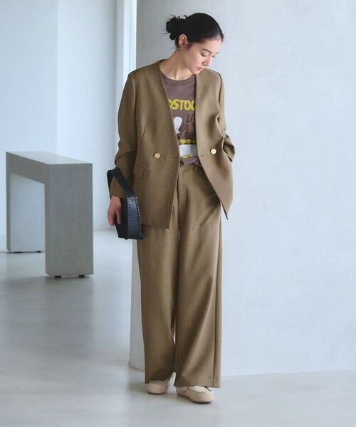 BEAUTY&YOUTH UNITED ARROWS / ビューティー&ユース ユナイテッドアローズ ノーカラージャケット | 【WEB限定 Wardrobe DAILY MINIMAL】メランジ ダブルノーカラージャケット ウォッシャブル | 詳細26