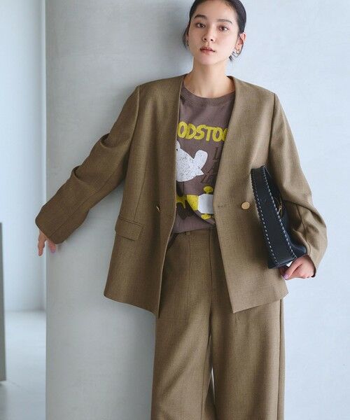 BEAUTY&YOUTH UNITED ARROWS / ビューティー&ユース ユナイテッドアローズ ノーカラージャケット | 【WEB限定 Wardrobe DAILY MINIMAL】メランジ ダブルノーカラージャケット ウォッシャブル | 詳細23