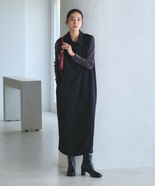 BEAUTY&YOUTH UNITED ARROWS / ビューティー&ユース ユナイテッドアローズ ロング・マキシ丈ワンピース | 【WEB限定 Wardrobe DAILY MINIMAL】ダブルクロス スキッパーワンピース ウォッシャブル | 詳細3