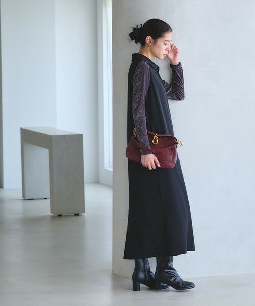 BEAUTY&YOUTH UNITED ARROWS / ビューティー&ユース ユナイテッドアローズ ロング・マキシ丈ワンピース | 【WEB限定 Wardrobe DAILY MINIMAL】ダブルクロス スキッパーワンピース ウォッシャブル | 詳細4