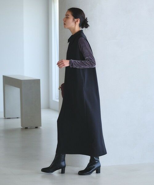 BEAUTY&YOUTH UNITED ARROWS / ビューティー&ユース ユナイテッドアローズ ロング・マキシ丈ワンピース | 【WEB限定 Wardrobe DAILY MINIMAL】ダブルクロス スキッパーワンピース ウォッシャブル | 詳細5