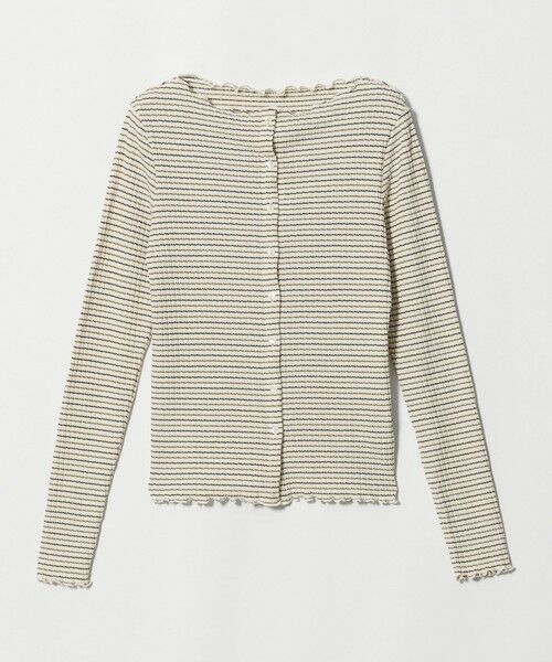 BEAUTY&YOUTH UNITED ARROWS / ビューティー&ユース ユナイテッドアローズ カーディガン・ボレロ | コットン タックリブ ボーダー＆ソリッド カーディガン（OFF WHITE）
