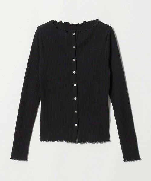 BEAUTY&YOUTH UNITED ARROWS / ビューティー&ユース ユナイテッドアローズ カーディガン・ボレロ | コットン タックリブ ボーダー＆ソリッド カーディガン（BLACK）