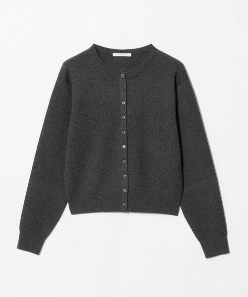 BEAUTY&YOUTH UNITED ARROWS / ビューティー&ユース ユナイテッドアローズ カーディガン・ボレロ | コットンウール スムース クルーネック カーディガン ウォッシャブル（DK.GRAY）