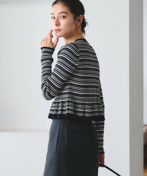 BEAUTY&YOUTH UNITED ARROWS / ビューティー&ユース ユナイテッドアローズ カーディガン・ボレロ | 【WEB限定 Wardrobe DAILY MINIMAL】ボーダー ペプラムニットカーディガン | 詳細2