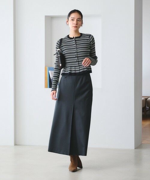 BEAUTY&YOUTH UNITED ARROWS / ビューティー&ユース ユナイテッドアローズ カーディガン・ボレロ | 【WEB限定 Wardrobe DAILY MINIMAL】ボーダー ペプラムニットカーディガン | 詳細3