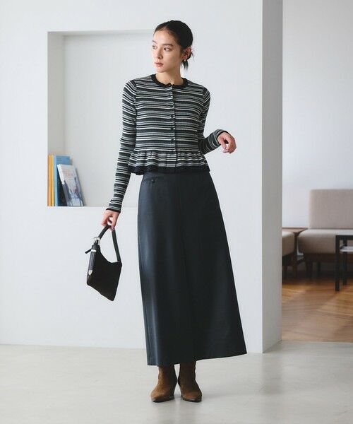 BEAUTY&YOUTH UNITED ARROWS / ビューティー&ユース ユナイテッドアローズ カーディガン・ボレロ | 【WEB限定 Wardrobe DAILY MINIMAL】ボーダー ペプラムニットカーディガン | 詳細4