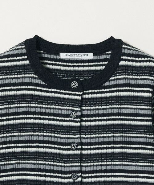 BEAUTY&YOUTH UNITED ARROWS / ビューティー&ユース ユナイテッドアローズ カーディガン・ボレロ | 【WEB限定 Wardrobe DAILY MINIMAL】ボーダー ペプラムニットカーディガン | 詳細6