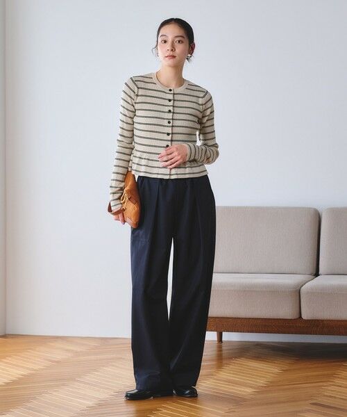 BEAUTY&YOUTH UNITED ARROWS / ビューティー&ユース ユナイテッドアローズ カーディガン・ボレロ | 【WEB限定 Wardrobe DAILY MINIMAL】ボーダー ペプラムニットカーディガン | 詳細10