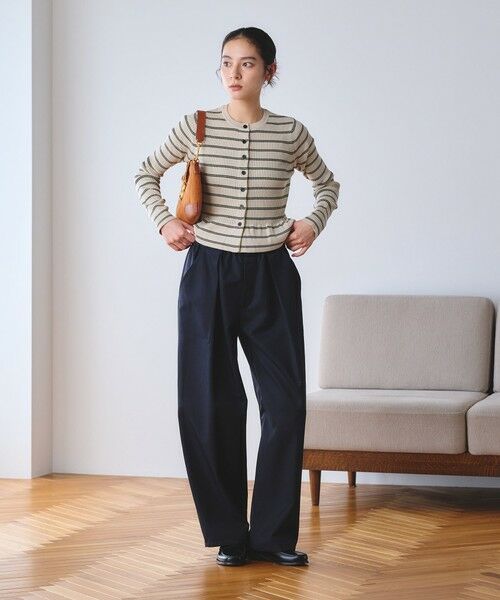 BEAUTY&YOUTH UNITED ARROWS / ビューティー&ユース ユナイテッドアローズ カーディガン・ボレロ | 【WEB限定 Wardrobe DAILY MINIMAL】ボーダー ペプラムニットカーディガン | 詳細11