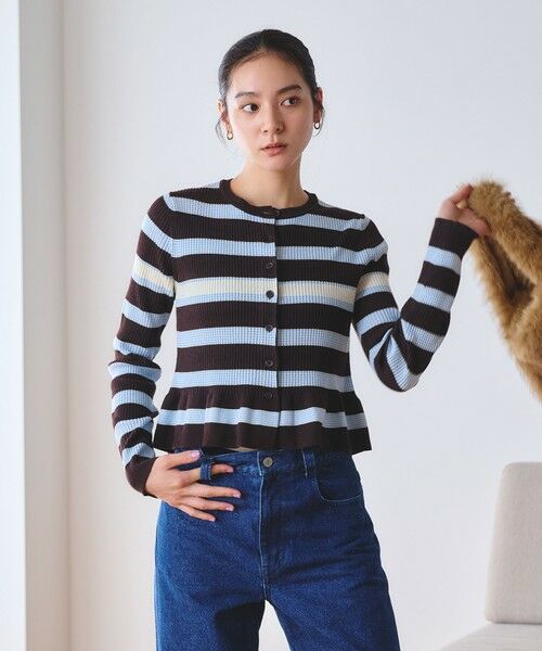 BEAUTY&YOUTH UNITED ARROWS / ビューティー&ユース ユナイテッドアローズ カーディガン・ボレロ | 【WEB限定 Wardrobe DAILY MINIMAL】ボーダー ペプラムニットカーディガン | 詳細16
