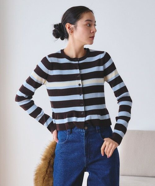 BEAUTY&YOUTH UNITED ARROWS / ビューティー&ユース ユナイテッドアローズ カーディガン・ボレロ | 【WEB限定 Wardrobe DAILY MINIMAL】ボーダー ペプラムニットカーディガン | 詳細17