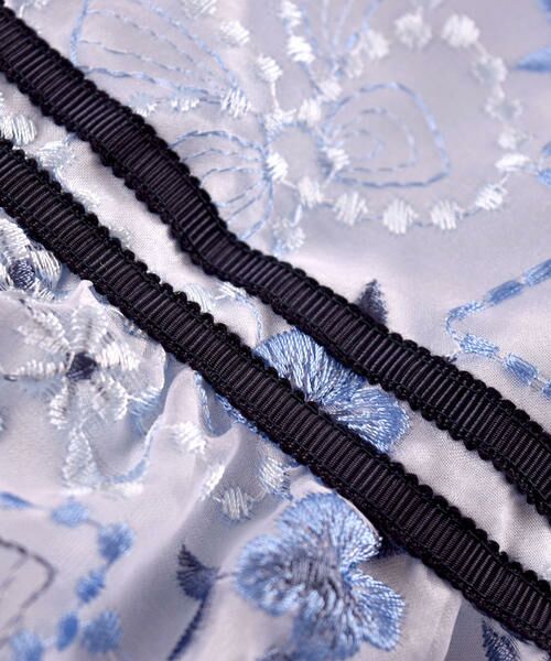 BeBe / べべ ワンピース | 日本製 フラワー リボン ハイ ウエスト オーガンジー 総刺繍 ワンピース (110cm~130cm) | 詳細8