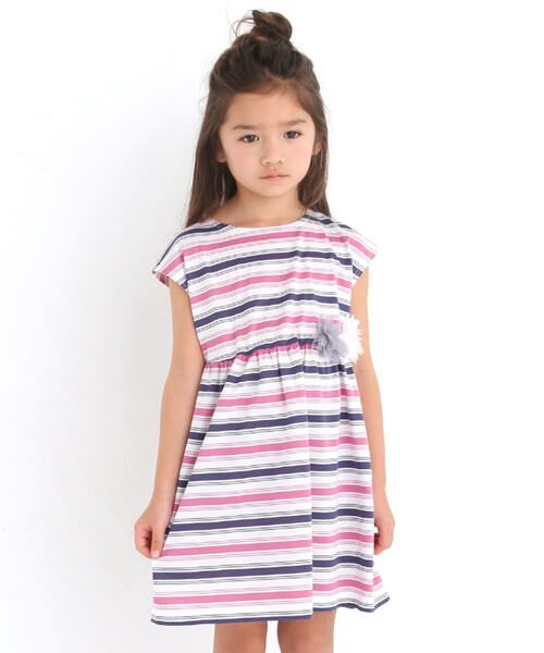 セール ボーダー チュール フラワー ワンピース フラワーモチーフ付き 80cm 150cm シャツ ブラウス Bebe べべ ファッション通販 タカシマヤファッションスクエア