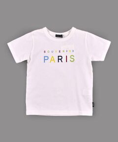 【虫よけ加工】 PARIS ロゴ プリント Tシャツ  防虫効果  (90cm～150cm）