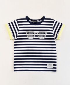 ボーダー メガネ プリント Tシャツ