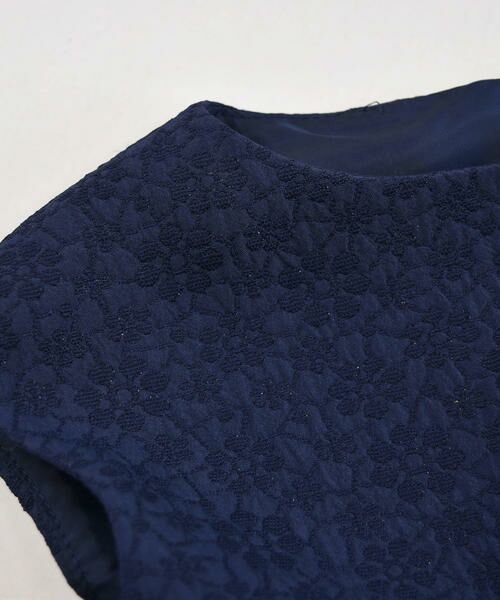 BeBe / べべ ワンピース | 日本製 ラメ  ジャガード フィッシュテール  フラワー プリント チュール付き ドレス（100cm～140cm） | 詳細9