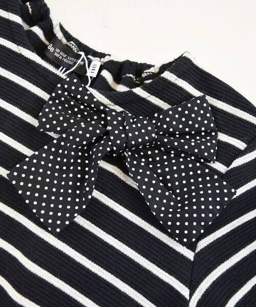 セール ボーダー リボン 付き リップル 長袖 ワンピース 80cm 150cm ワンピース Bebe べべ ファッション通販 タカシマヤファッションスクエア