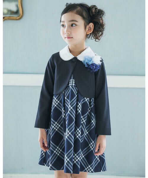 レース 衿 付き ジャケット チェック ワンピース セット 110 130cm ワンピース Bebe べべ ファッション通販 タカシマヤファッションスクエア