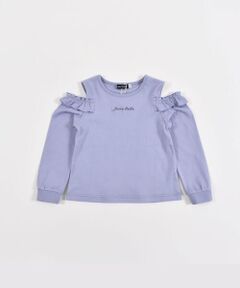 BeBe / べべ Tシャツ | オープン ショルダー ロゴ 刺繍 入り スムース Tシャツ（90～150cm）