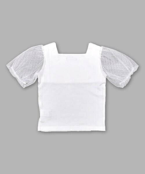 BeBe / べべ Tシャツ | チュール 袖  テンジク × ドット スクエア ネック Tシャツ（90〜140cm） | 詳細5