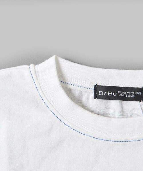 BeBe / べべ Tシャツ | 【USA コットン】 配色 ステッチ ロゴ プリント  Tシャツ（90〜150cm） | 詳細11