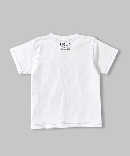 BeBe / べべ Tシャツ | 【USA コットン】 配色 ステッチ ロゴ プリント  Tシャツ（90〜150cm） | 詳細6