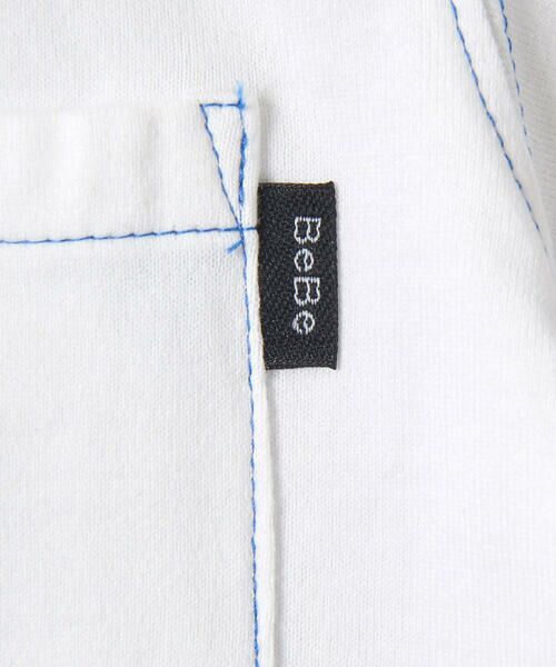 BeBe / べべ Tシャツ | 【USA コットン】 配色 ステッチ ロゴ プリント  Tシャツ（90〜150cm） | 詳細8
