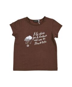 【リユース 天竺】  水彩画 風 パリジェンヌ プリント Tシャツ（80〜150cm）