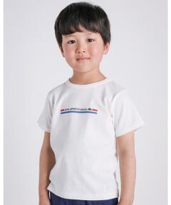 【リユース 天竺】 フード モチーフ ロゴ プリント Tシャツ（80〜150cm）