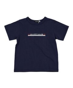 【リユース 天竺】 フード モチーフ ロゴ プリント Tシャツ（80〜150cm）