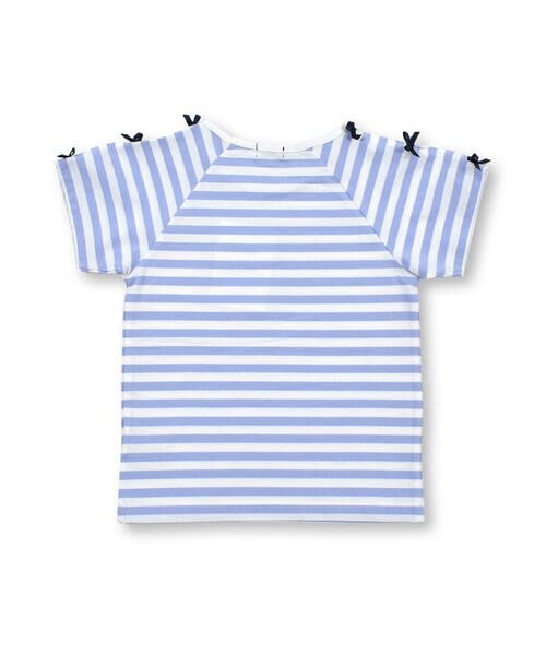 BeBe / べべ Tシャツ | ボーダー 肩開き リボン ロゴプリント 半袖 Tシャツ （90〜150cm） | 詳細6