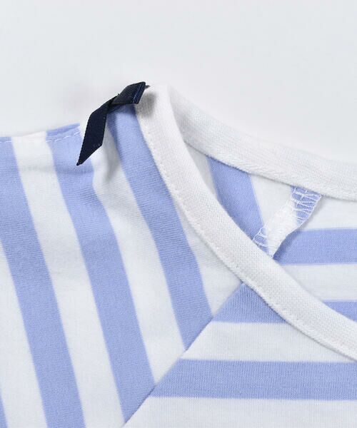 BeBe / べべ Tシャツ | ボーダー 肩開き リボン ロゴプリント 半袖 Tシャツ （90〜150cm） | 詳細7