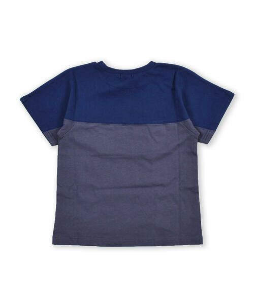 BeBe / べべ Tシャツ | バイカラー 切り替え ロゴプリント BIG 半袖 Tシャツ （90〜150cm） | 詳細1
