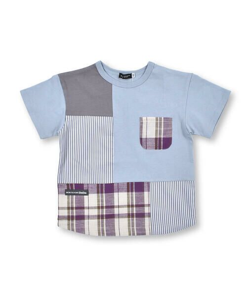 BeBe / べべ Tシャツ | チェック ストライプ 切り替え 半袖 Tシャツ （90〜140cm） | 詳細11