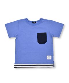 レイヤード風 ボーダー ポケット 半袖 Tシャツ （90〜150cm）